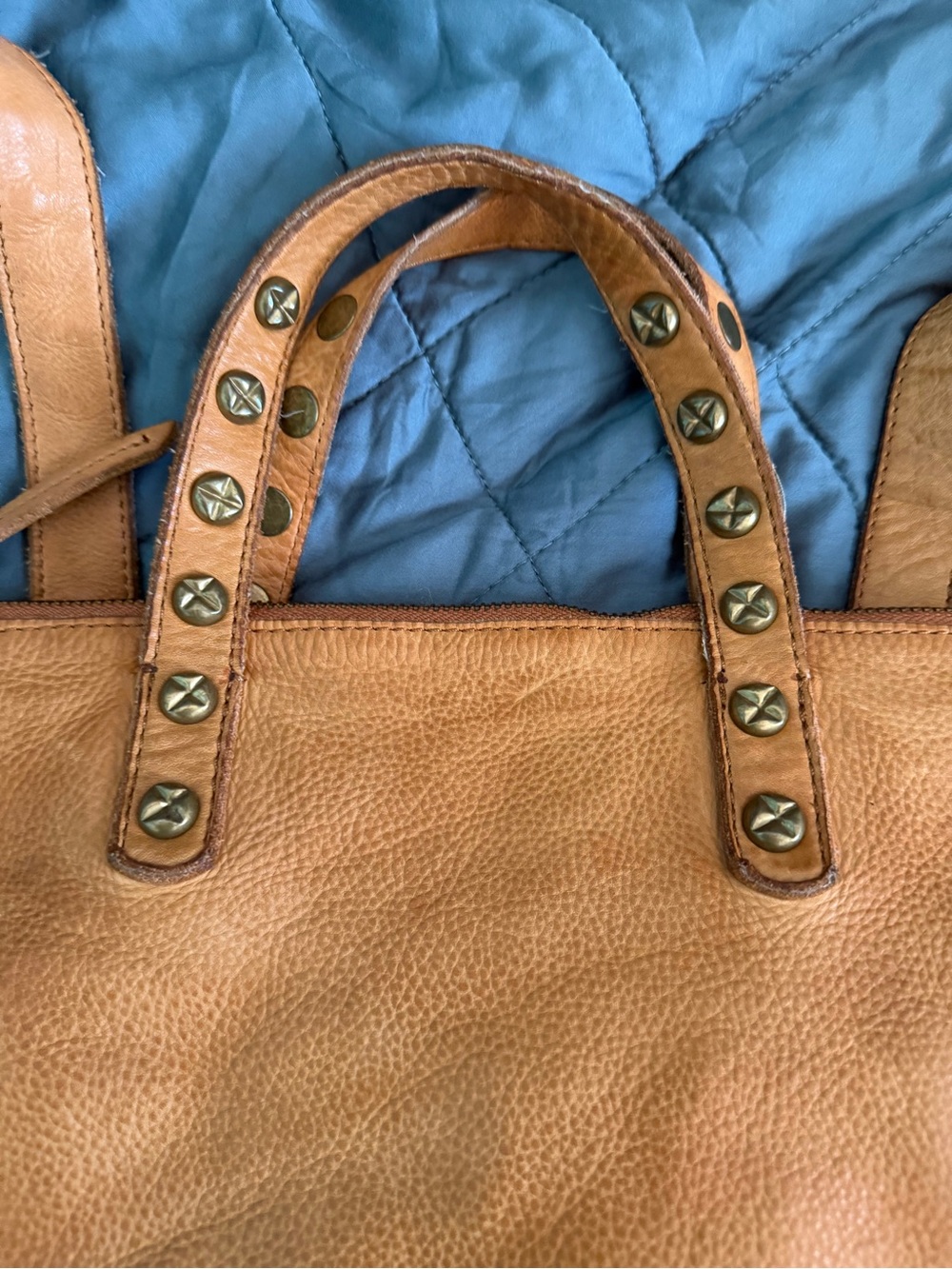Free People FP Collection Ellie Leather Studded Backpack – Camel Tan Boho - Picture 7 of 15